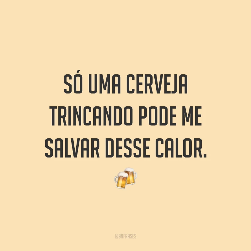 Só uma cerveja trincando pode me salvar desse calor. ?