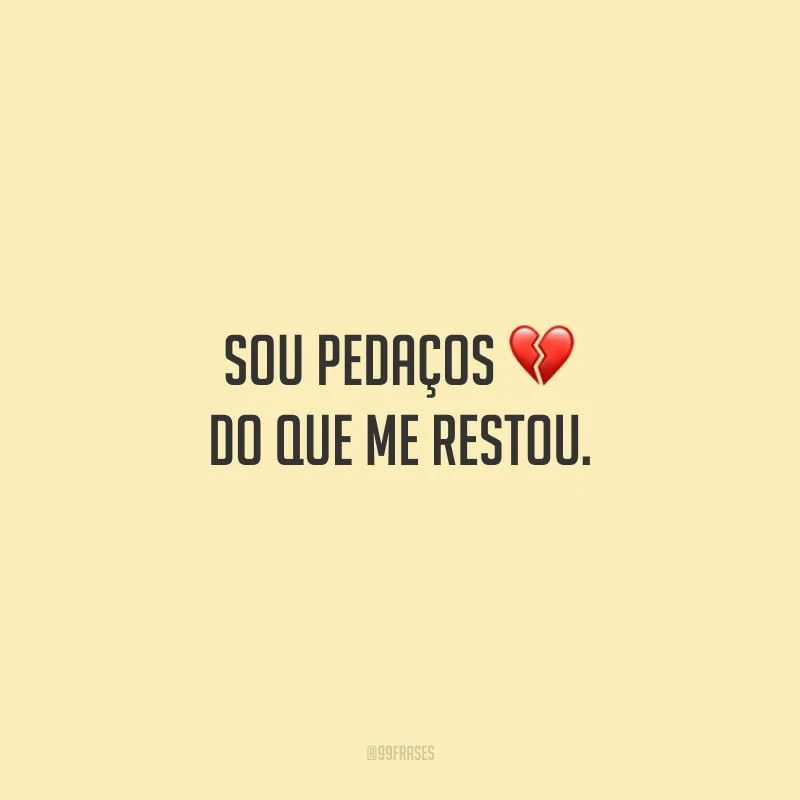 Sou pedaços do que me restou. 