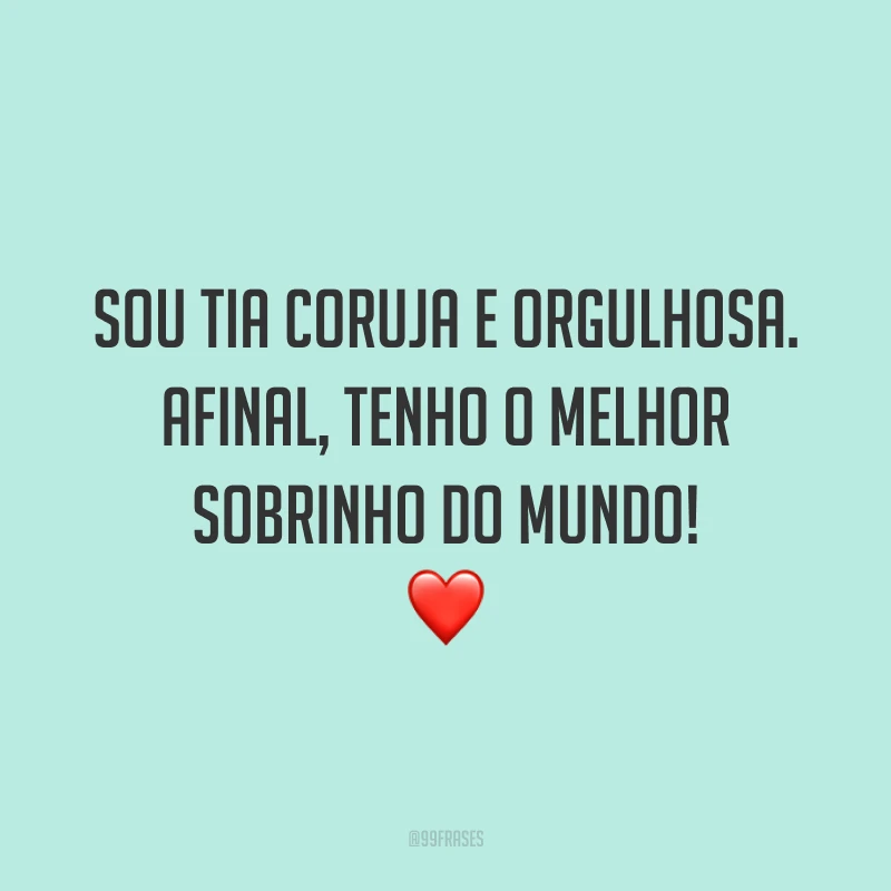 Sou tia coruja e orgulhosa. Afinal, tenho o melhor sobrinho do mundo! ❤️
