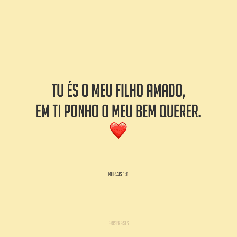 Tu és o meu Filho amado, em ti ponho o meu bem querer.