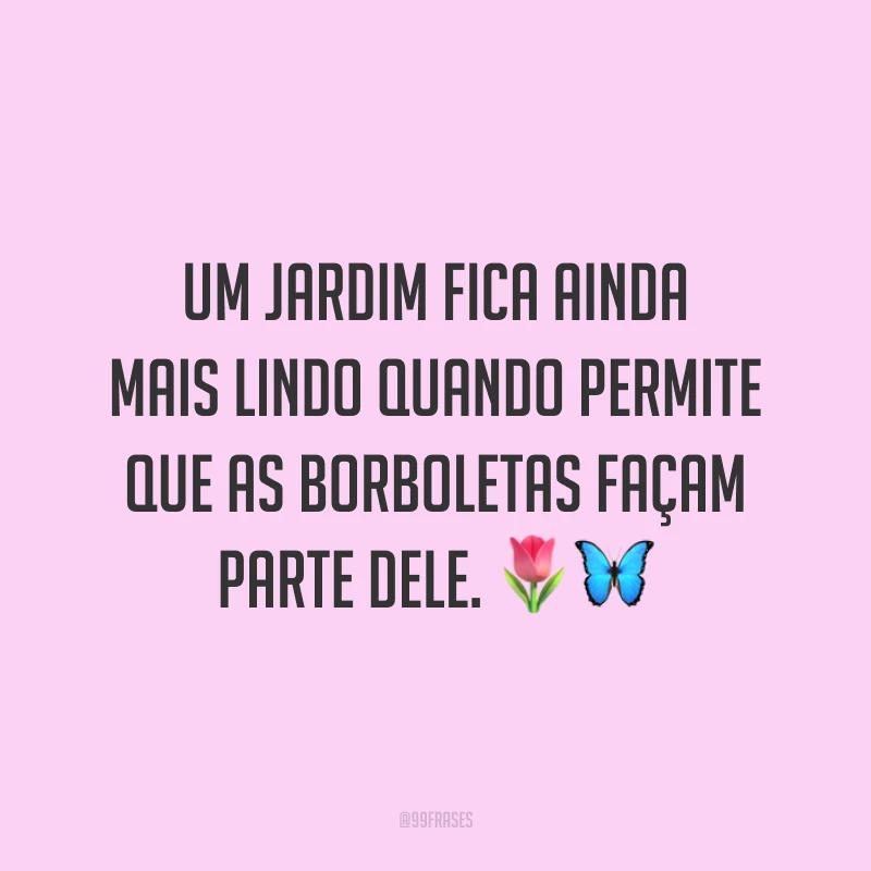 Um jardim fica ainda mais lindo quando permite que as borboletas façam parte dele. 🌷🦋