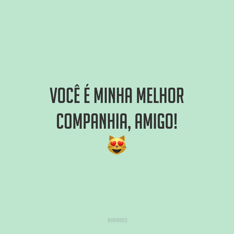 Você é minha melhor companhia, amigo!