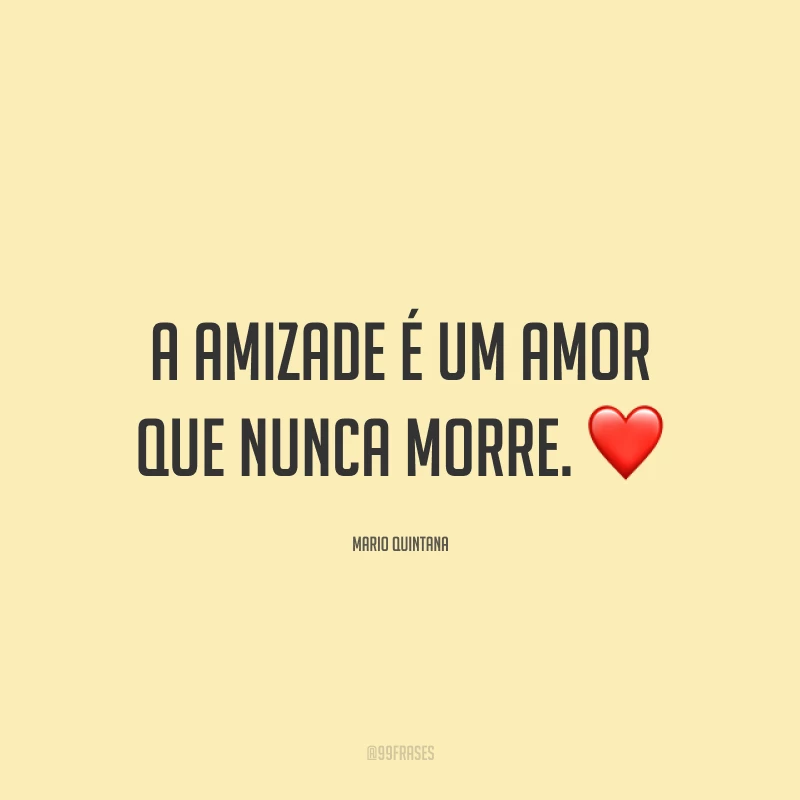 A amizade é um amor que nunca morre. ❤️