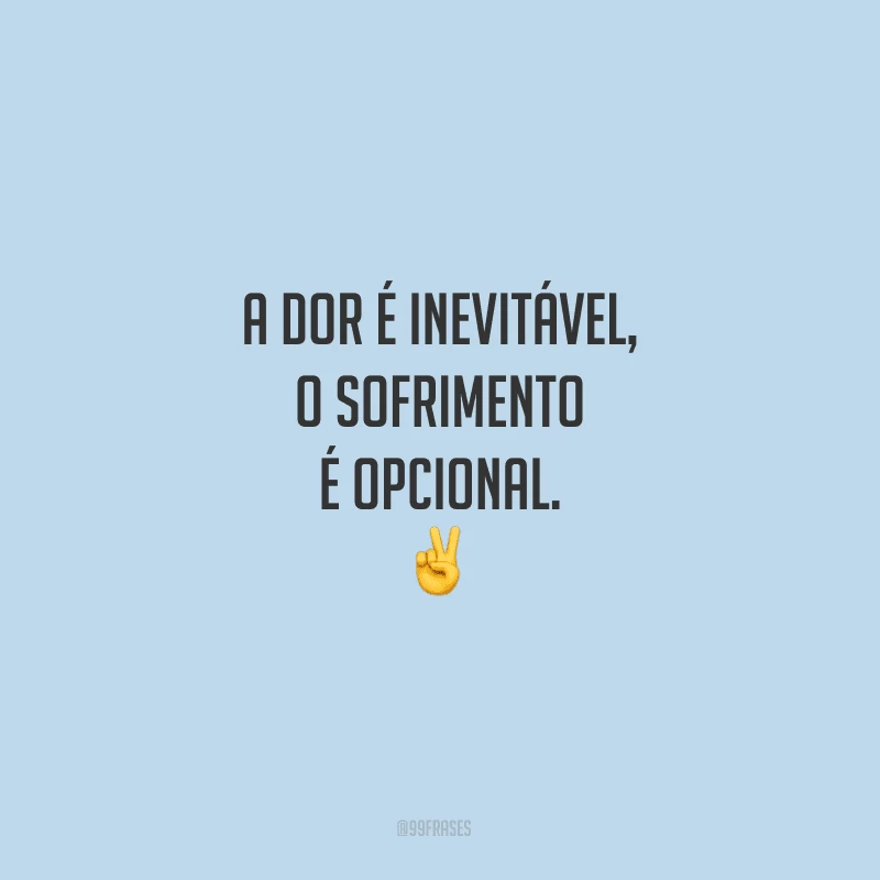 A dor é inevitável, o sofrimento é opcional.
