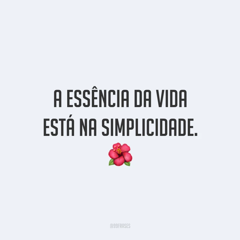 A essência da vida está na simplicidade. 🌺