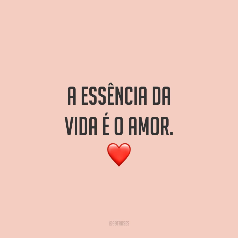 A essência da vida é o amor. ❤️