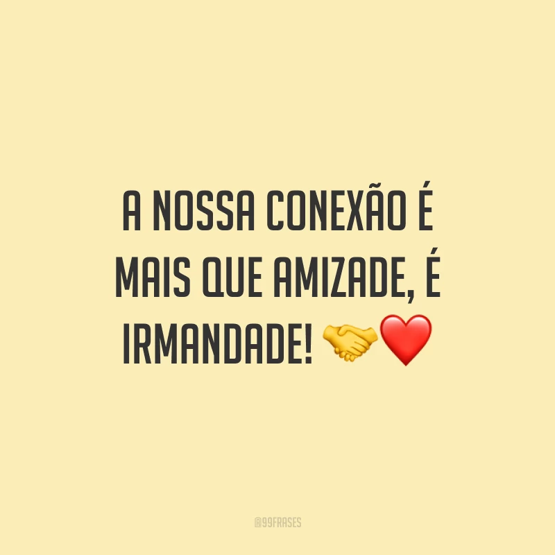 A nossa conexão é mais que amizade, é irmandade! 🤝❤️