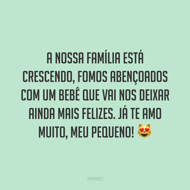 A nossa família está crescendo, fomos abençoados com um bebê que vai nos deixar ainda mais felizes. Já te amo muito, meu pequeno! 😻