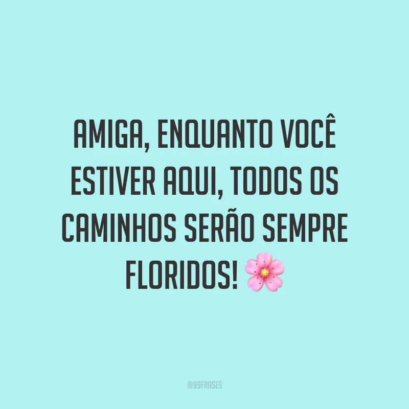 Amiga, enquanto você estiver aqui, todos os  caminhos serão sempre floridos! 🌸