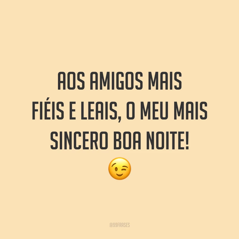 Aos amigos mais fiéis e leais, o meu mais sincero boa noite! 😉