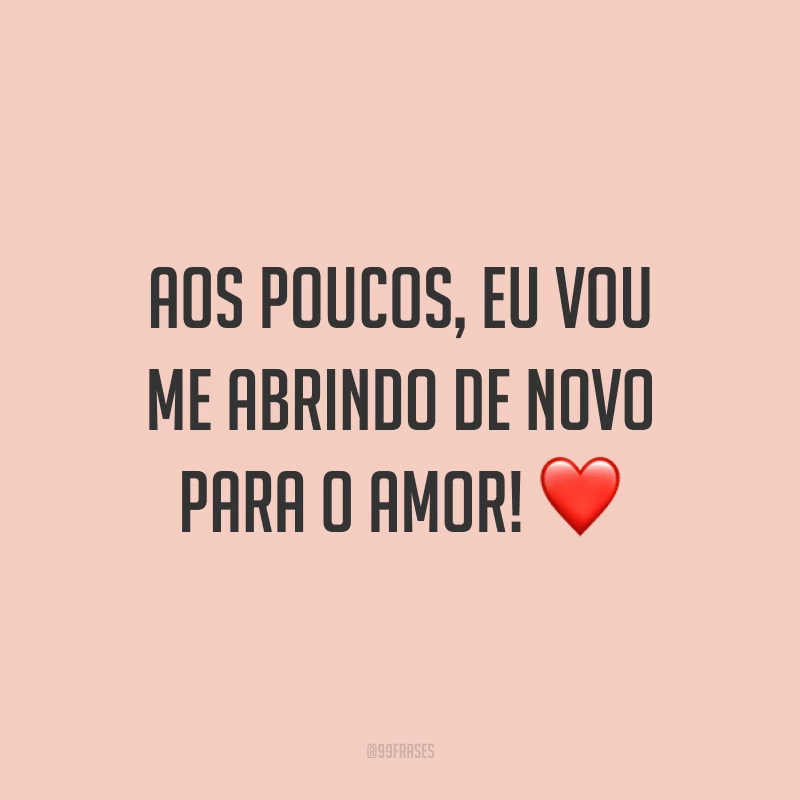 Aos poucos, eu vou me abrindo de novo para o amor! ❤