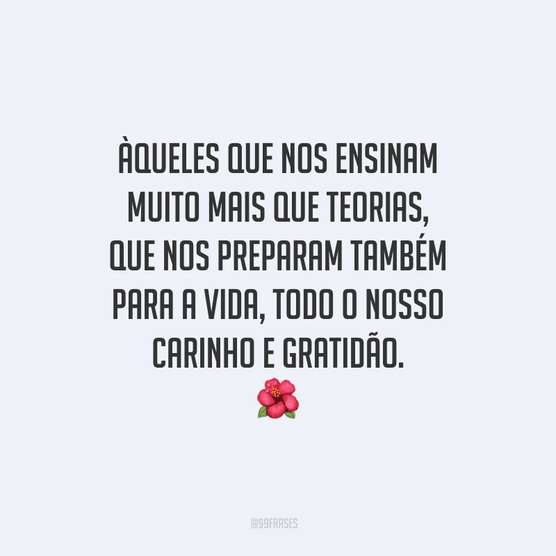Àqueles que nos ensinam muito mais que teorias, que nos preparam também para a vida, todo o nosso carinho e gratidão.