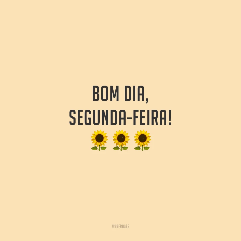 Bom dia, segunda-feira!