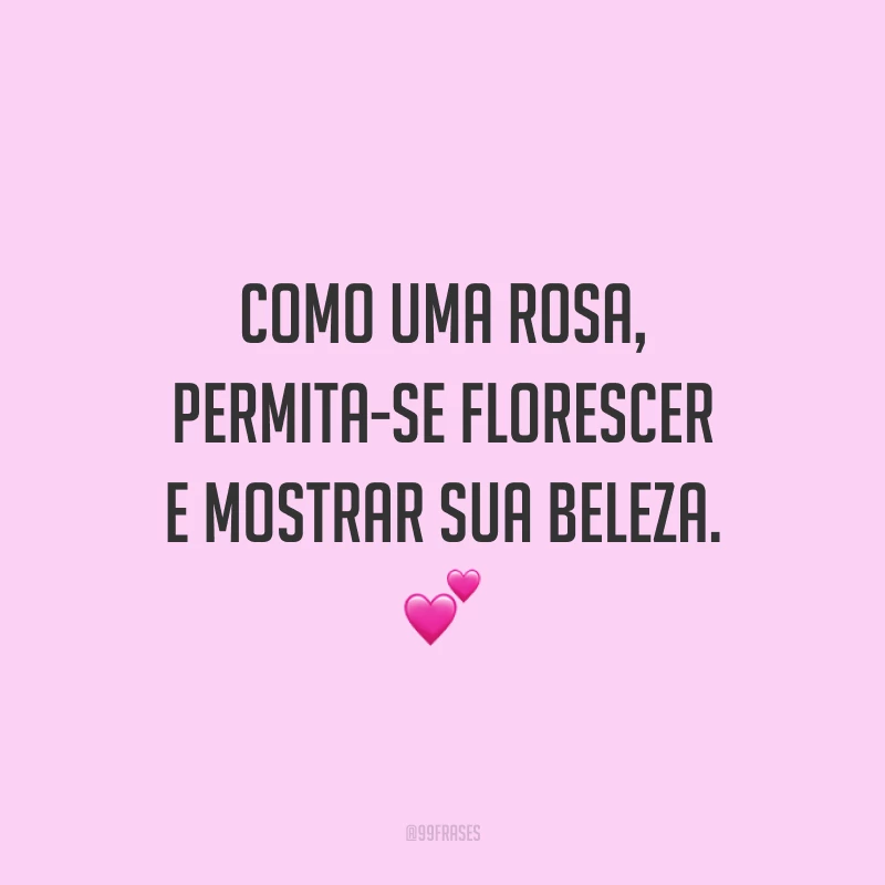 Como uma rosa, permita-se florescer e mostrar sua beleza. 💕