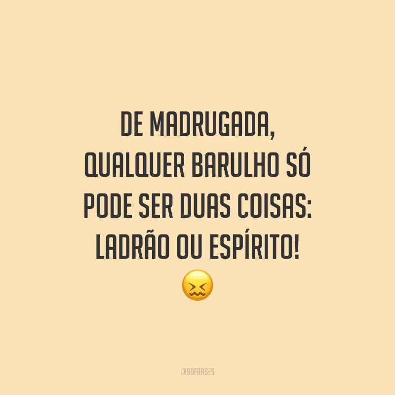 De madrugada, qualquer barulho só pode ser duas coisas: ladrão ou espírito!
