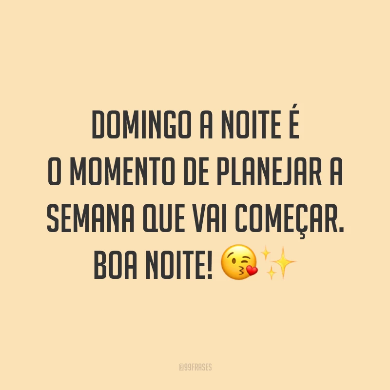Domingo a noite é o momento de planejar a semana que vai começar. Boa noite! 😘✨
