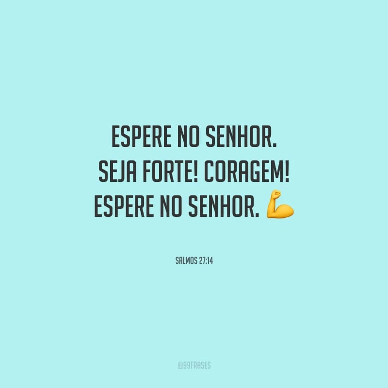 Espere no Senhor. Seja forte! Coragem! Espere no Senhor.