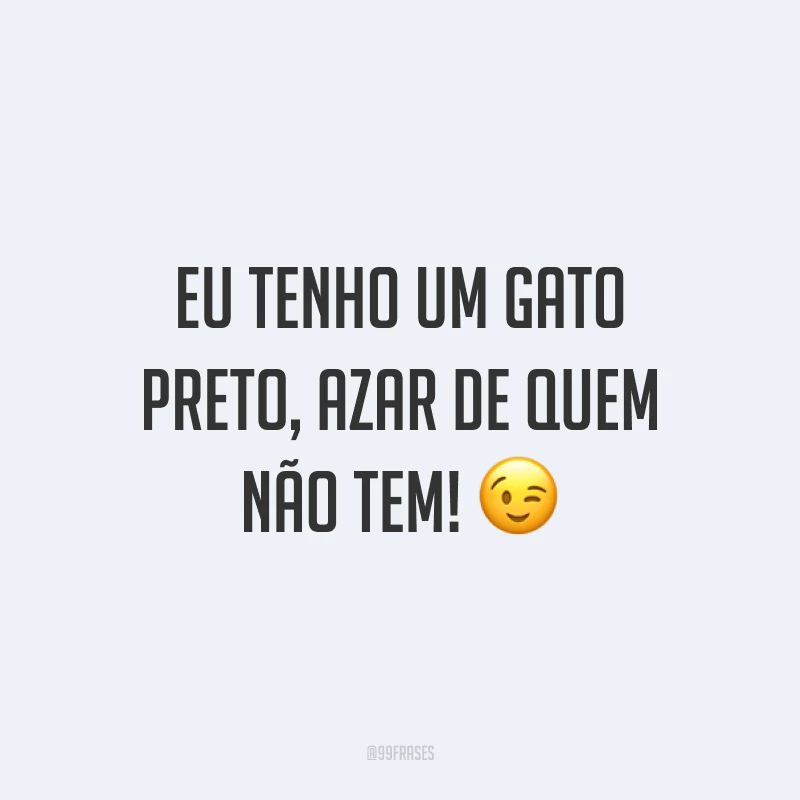 Eu tenho um gato preto, azar de quem não tem! 😉