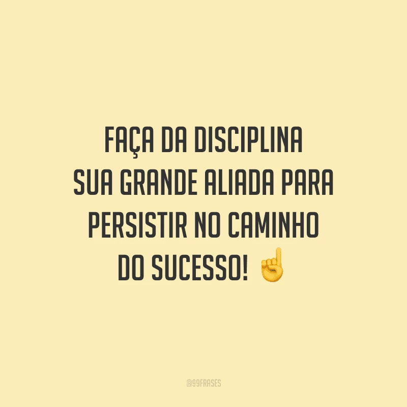 Faça da disciplina sua grande aliada para persistir no caminho do sucesso!