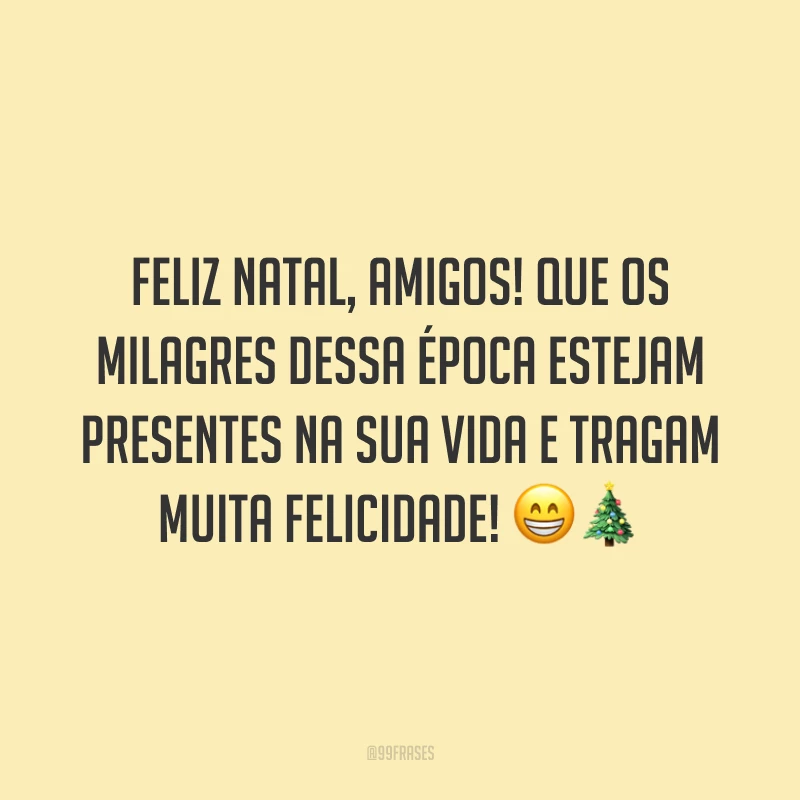 Feliz Natal, amigos! Que os milagres dessa época estejam presentes na sua vida e tragam muita felicidade!