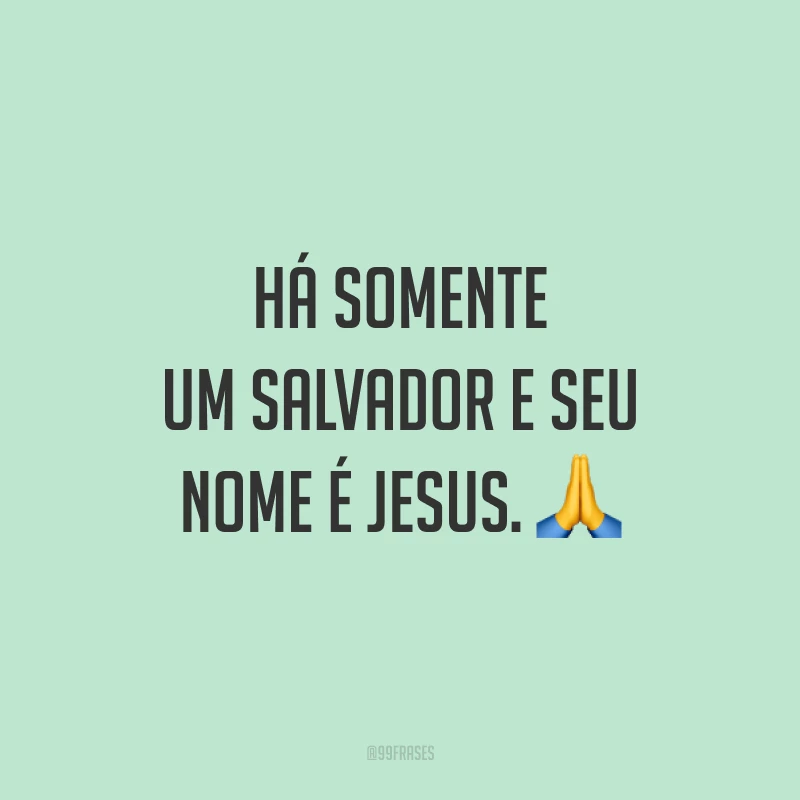 Há somente um Salvador e seu nome é Jesus. 🙏
