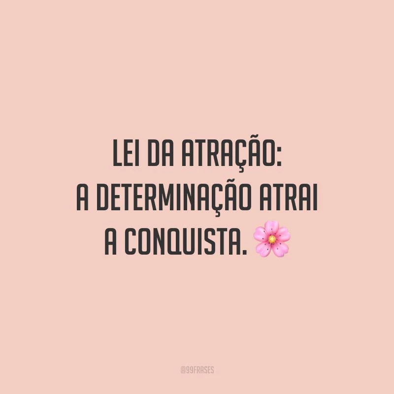 Lei da atração: a determinação atrai a conquista.