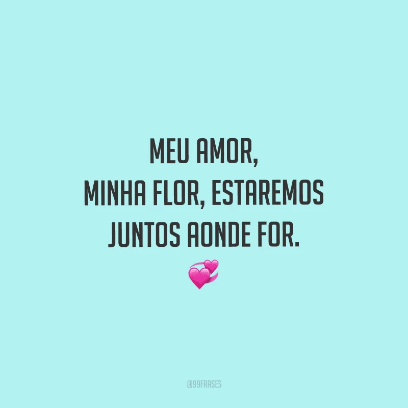 Meu amor, minha flor, estaremos juntos aonde for. 
