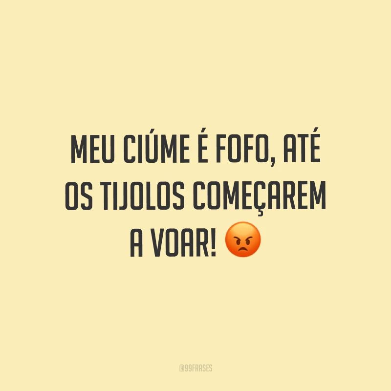 Meu ciúme é fofo, até os tijolos começarem a voar! ?