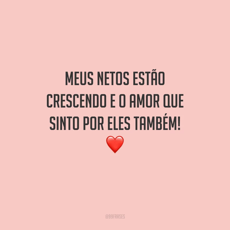 Meus netos estão crescendo e o amor que sinto por eles também!