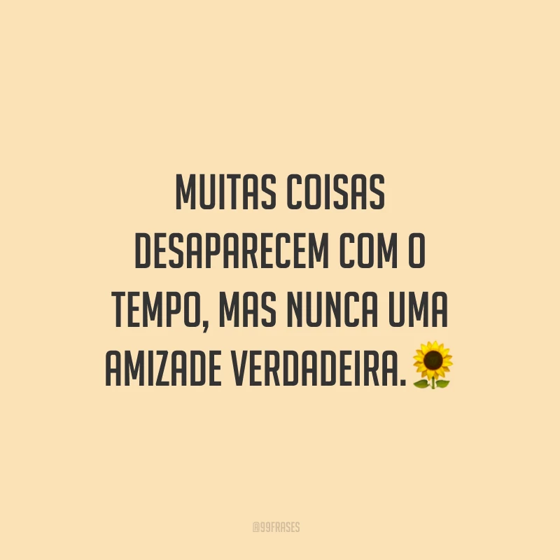 Muitas coisas desaparecem com o tempo, mas nunca uma amizade verdadeira.?
