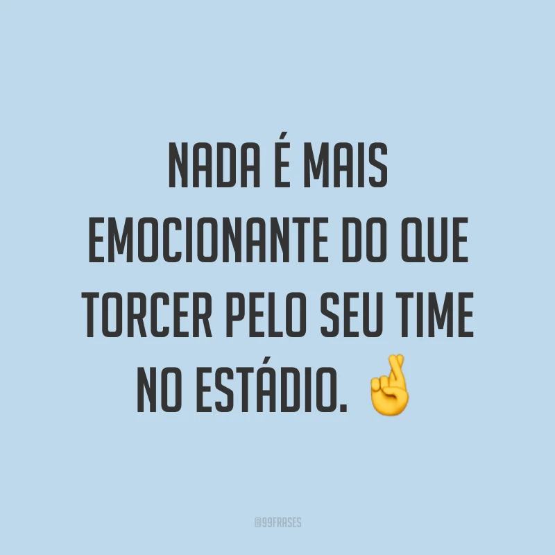 Nada é mais emocionante do que torcer pelo seu time no estádio. ?