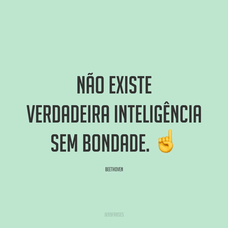Não existe verdadeira inteligência sem bondade. ☝️