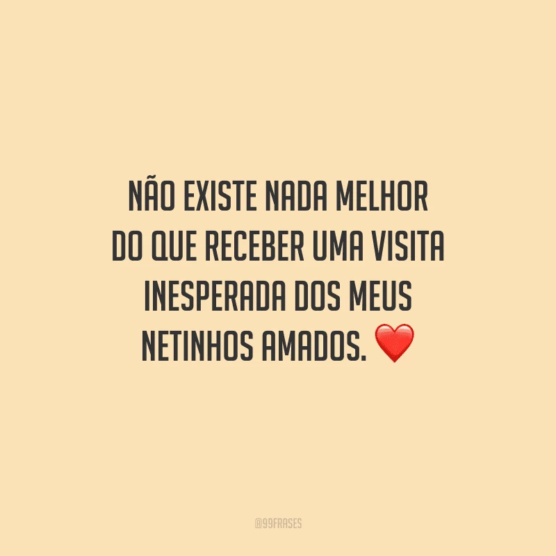 Não existe nada melhor do que receber uma visita inesperada dos meus netinhos amados.