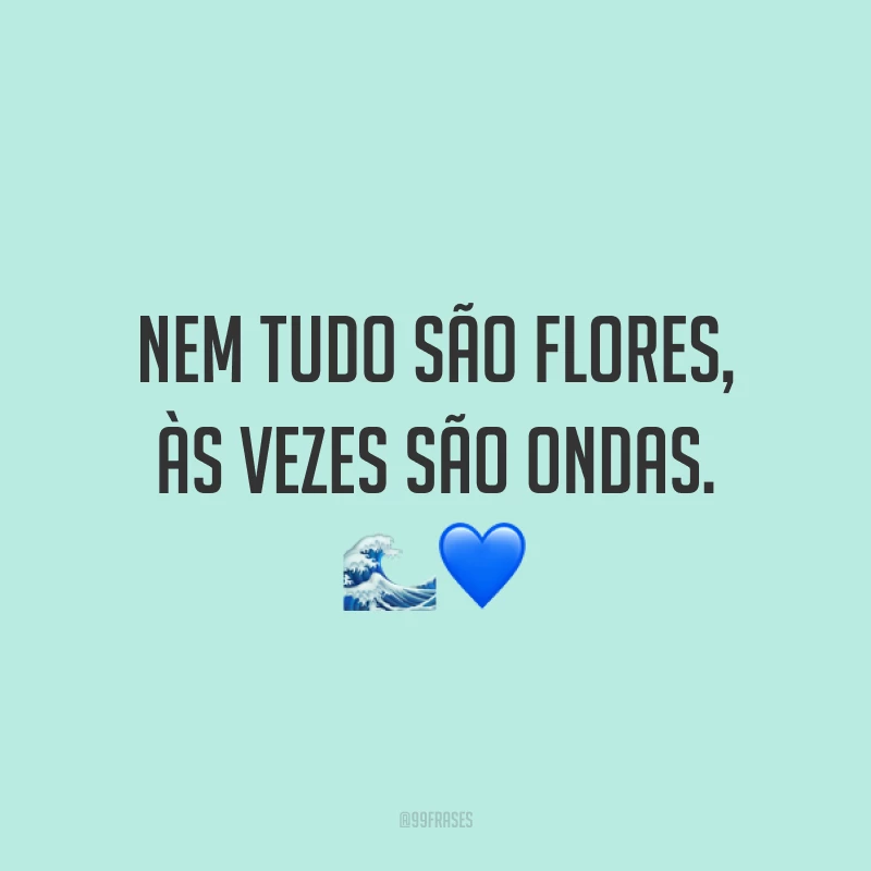 Nem tudo são flores, às vezes são ondas. 🌊💙