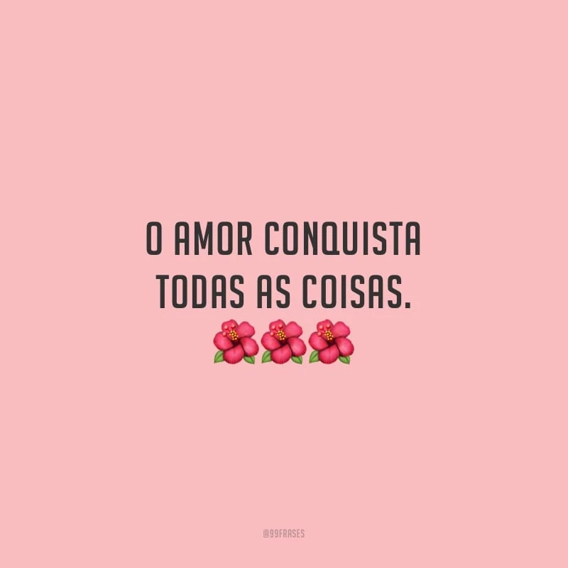 O amor conquista todas as coisas.
