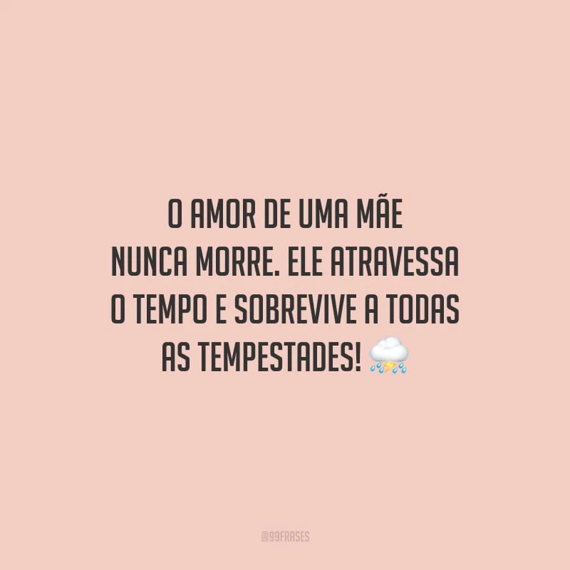O amor de uma mãe nunca morre. Ele atravessa o tempo e sobrevive a todas as tempestades!