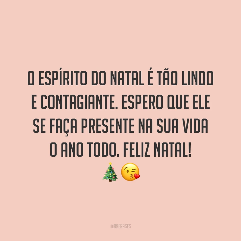 O espírito do Natal é tão lindo e contagiante. Espero que ele se faça presente na sua vida o ano todo. Feliz Natal!