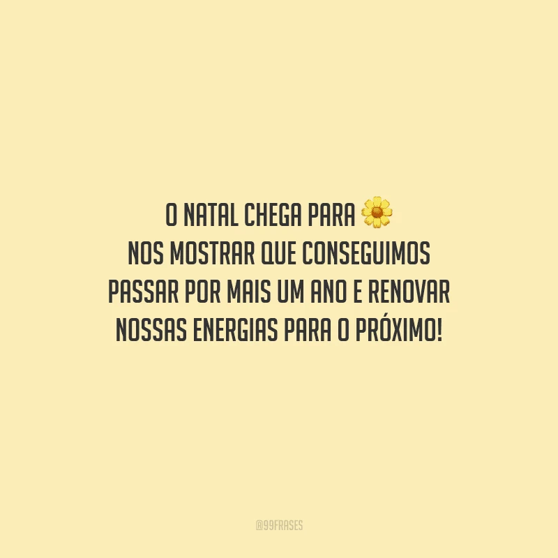 O Natal chega para nos mostrar que conseguimos passar por mais um ano e renovar nossas energias para o próximo!