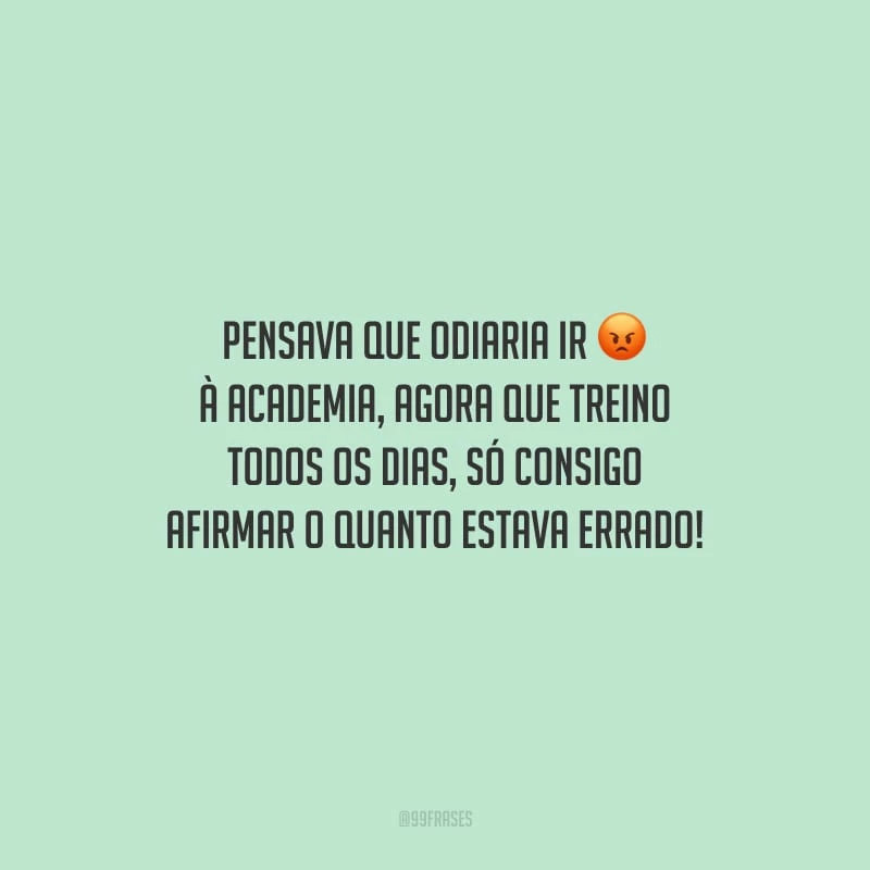 Pensava que odiaria ir à academia, agora que treino todos os dias, só consigo afirmar o quanto estava errado!