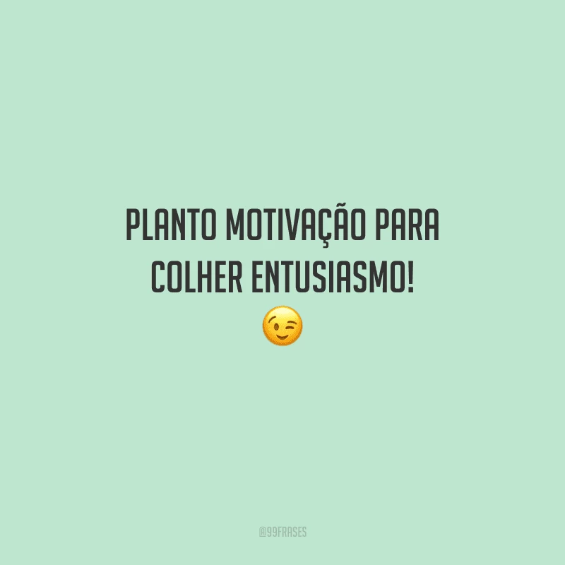 Planto motivação para colher entusiasmo! 