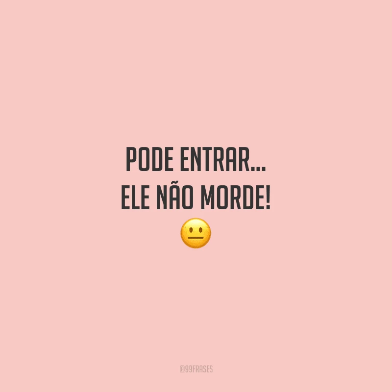 Pode entrar… ele não morde!