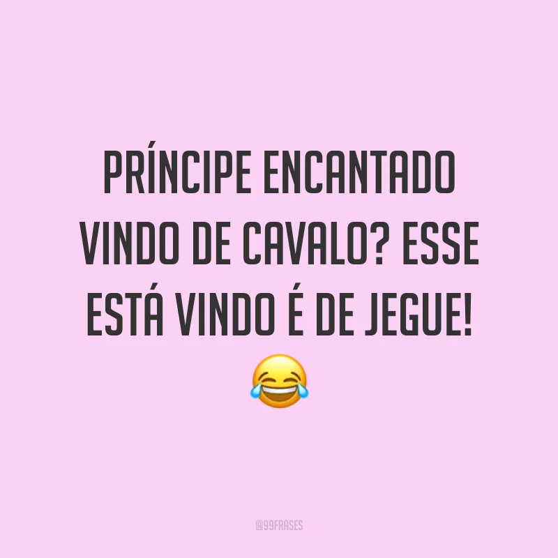 Príncipe encantado vindo de cavalo? Esse está vindo é de jegue! ?