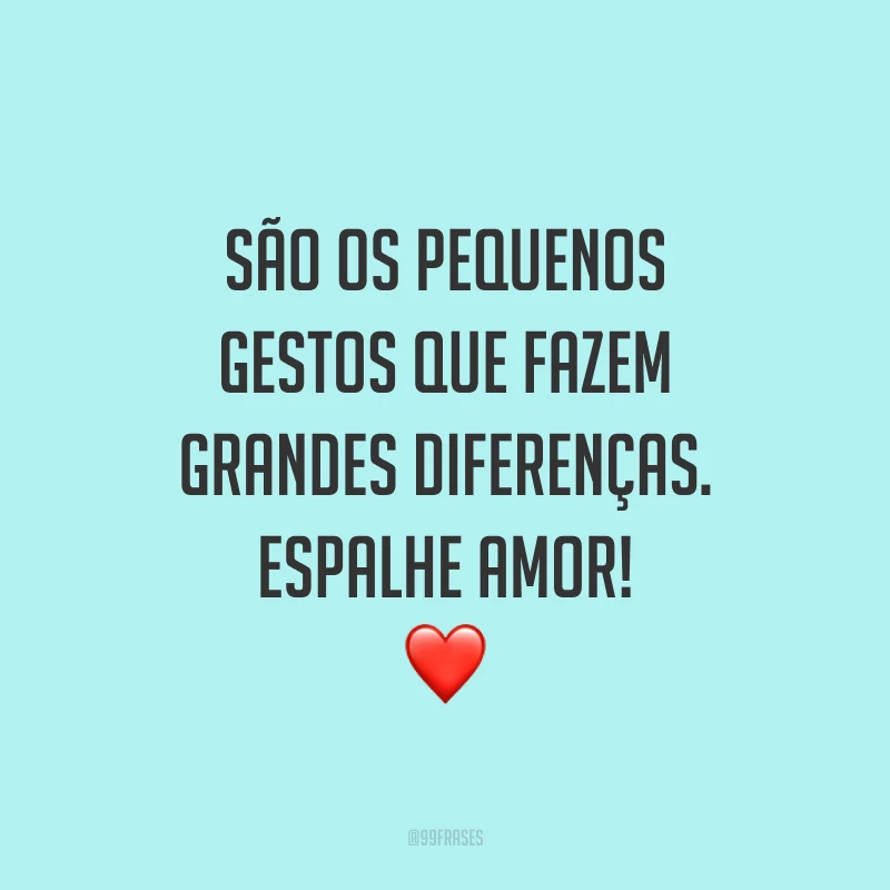 São os pequenos gestos que fazem grandes diferenças. Espalhe amor! ❤️