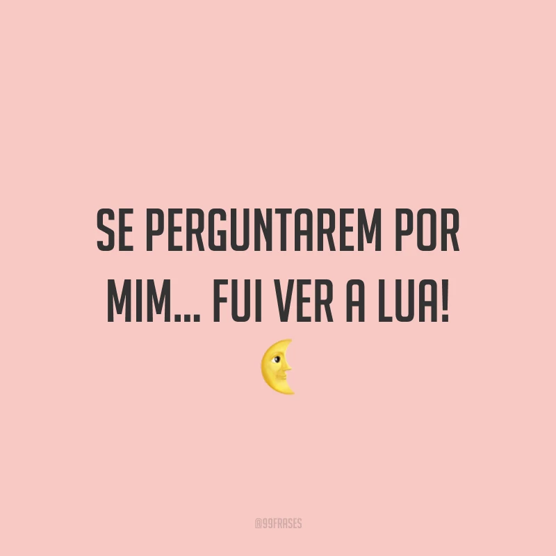 Se perguntarem por mim… fui ver a lua! ?