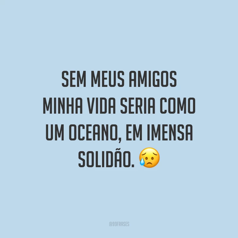 Sem meus amigos minha vida seria como um oceano, em imensa solidão. ?