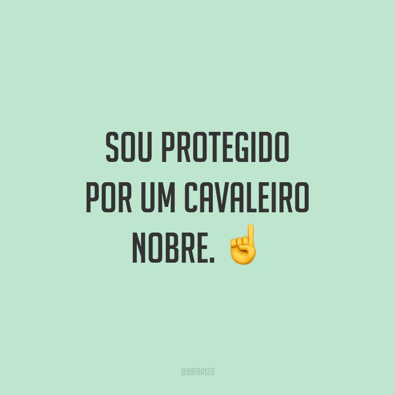Sou protegido por um cavaleiro nobre. 