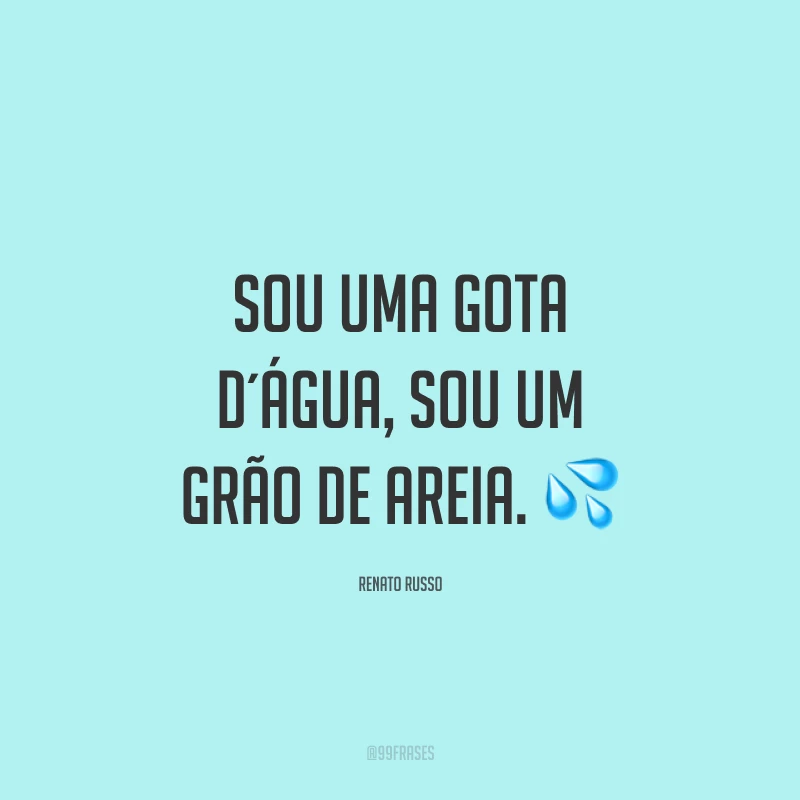 Sou uma gota d´água, sou um grão de areia. ?