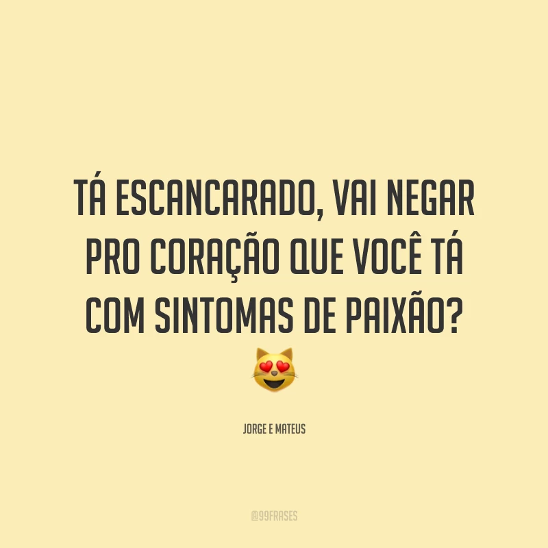 Tá escancarado, vai negar pro coração que você tá com sintomas de paixão? 😻