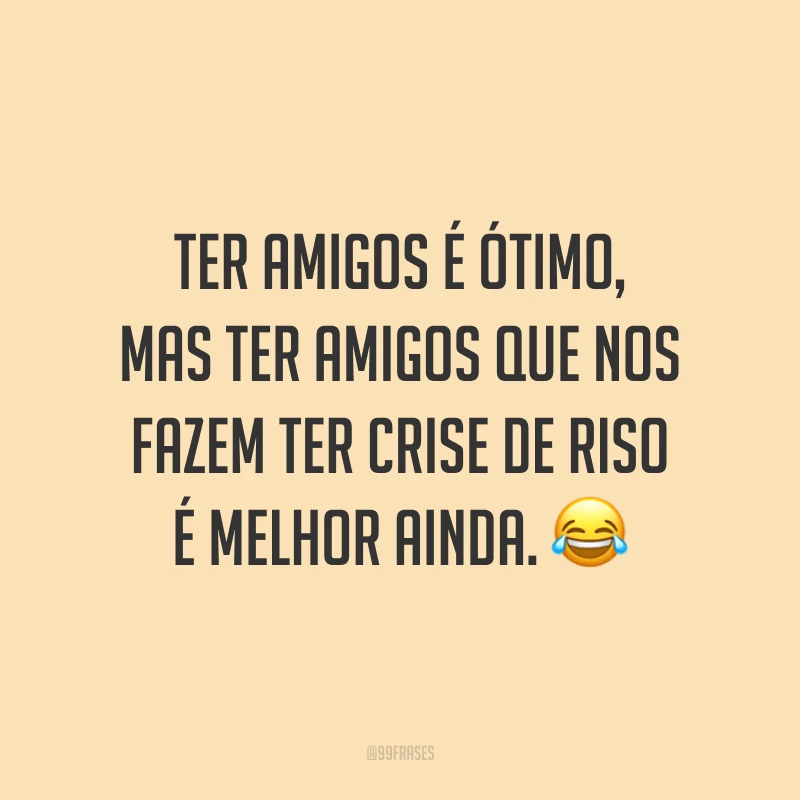 Ter amigos é ótimo, mas ter amigos que nos fazem ter crise de riso é melhor ainda. 😂