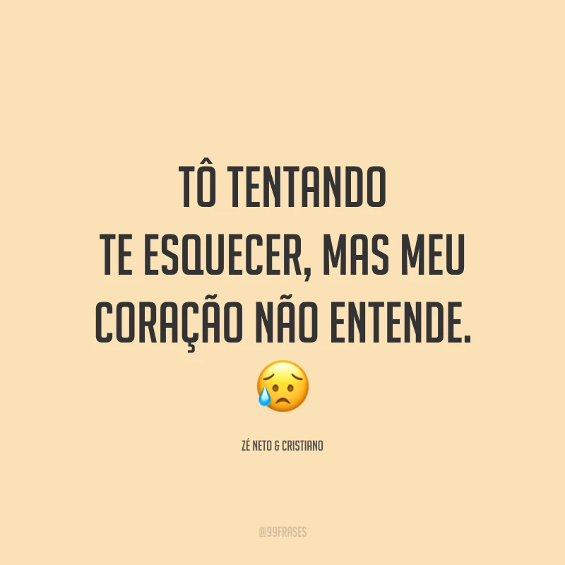 Tô tentando te esquecer, mas meu coração não entende. 😥